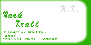 mark krall business card